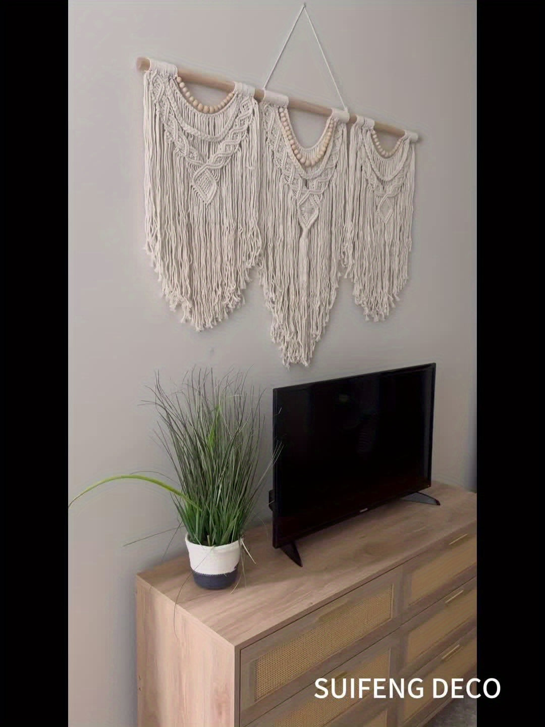 1pc Large Macrame Wall Hanging Boho Tapestry Macrame Wall Decor Bohemian Handmade Tapestry Home Decoration for Bedroom Living Room Wedding Party - 43\