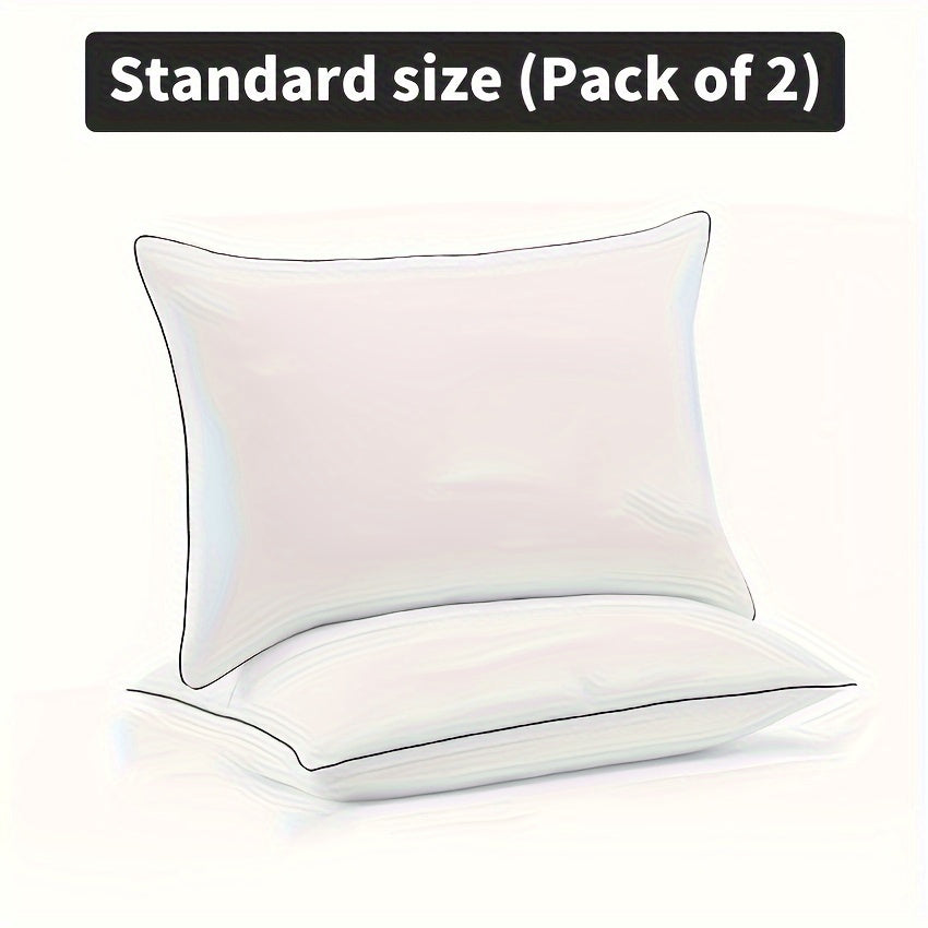 2pcs Luxury Cooling Pillows - Ultra Soft Microfiber with Down Alternative Filling, Breathable Design for Back, Side, and Stomach Sleepers, Hotel Quality, Machine Washable, White