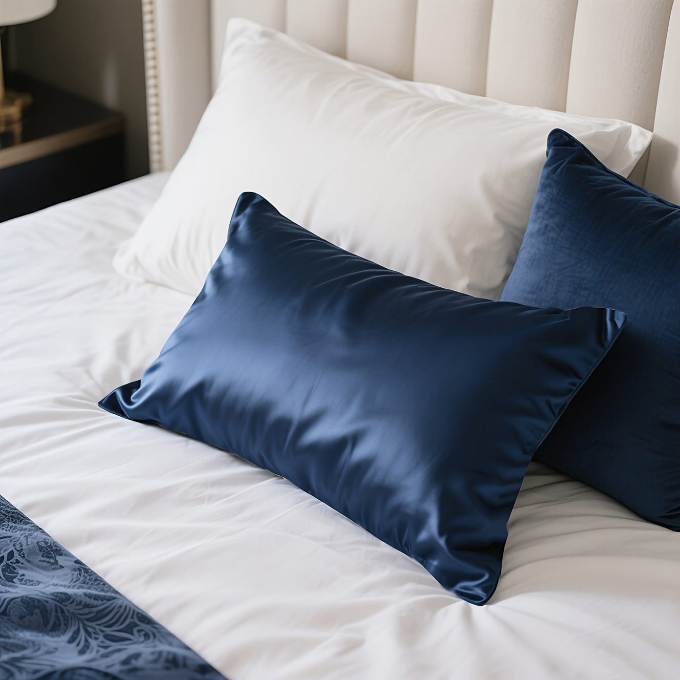 2pcs Solid Colored Color Mulberry Silk Pillowcases, Cool & Breathable, Sensitive Light Beige Friendly, Hair Protection & Light Beige-Friendly, Hygienic Sleep