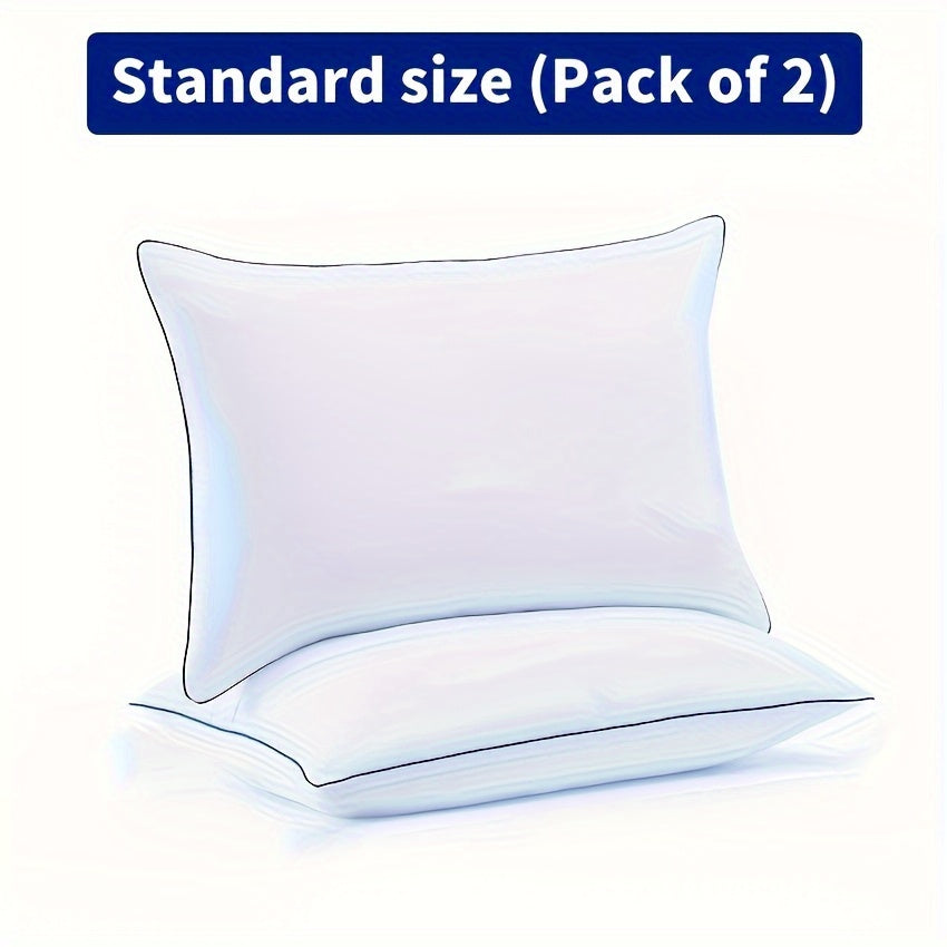 2pcs Luxury Cooling Pillows - Ultra Soft Microfiber with Down Alternative Filling, Breathable Design for Back, Side, and Stomach Sleepers, Hotel Quality, Machine Washable, White