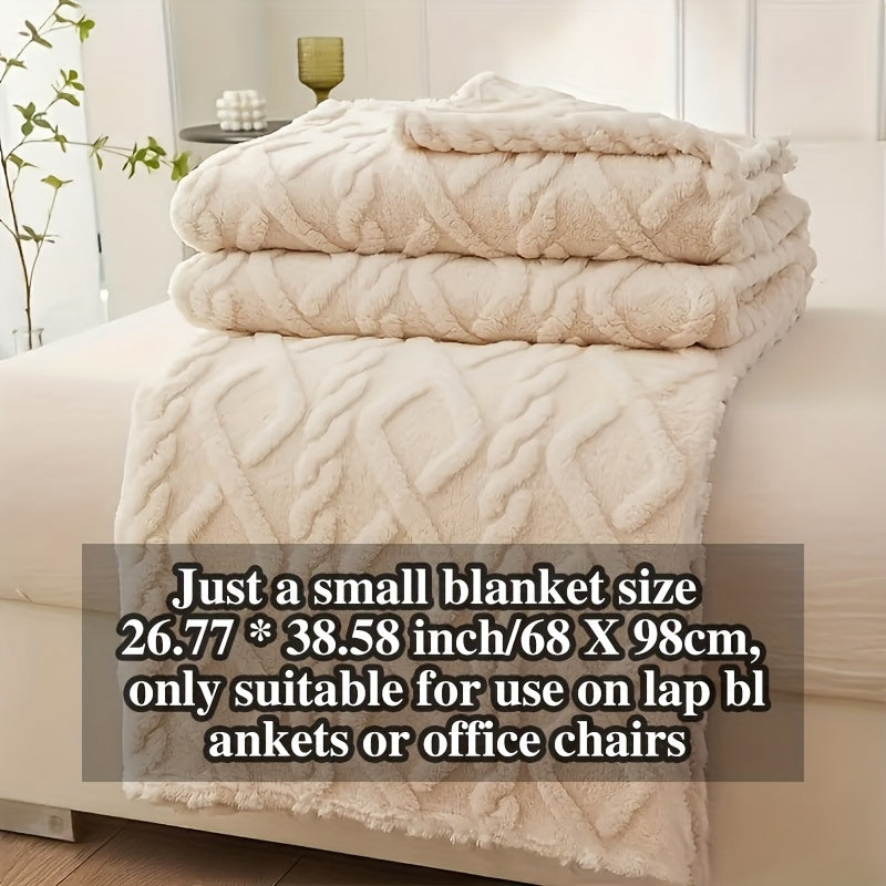 Cozy Blanket Cozy Lamb Fleece Blanket | 1pc | Lamb Fleece | Soft, Warm, 3D Design, Multifunctional, Hand Wash Only | Bed, Couch & Travel | All-Season | Natural Beige\u002FLight Brown