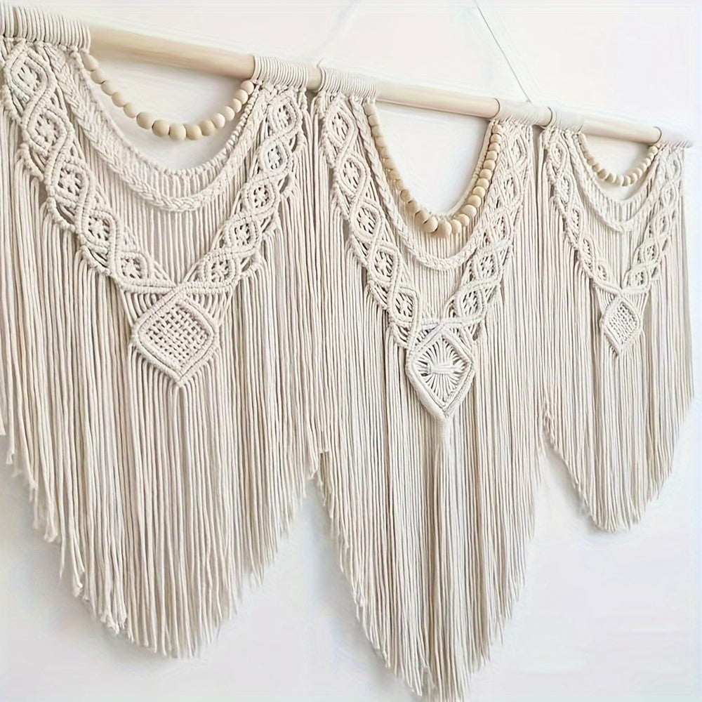 1pc Large Macrame Wall Hanging Boho Tapestry Macrame Wall Decor Bohemian Handmade Tapestry Home Decoration for Bedroom Living Room Wedding Party - 43\
