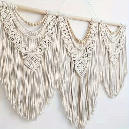 1pc Large Macrame Wall Hanging Boho Tapestry Macrame Wall Decor Bohemian Handmade Tapestry Home Decoration for Bedroom Living Room Wedding Party - 43\