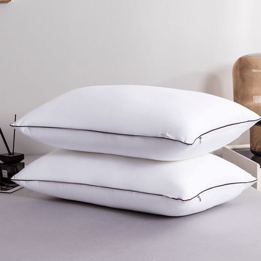 2pcs Luxury Cooling Pillows - Ultra Soft Microfiber with Down Alternative Filling, Breathable Design for Back, Side, and Stomach Sleepers, Hotel Quality, Machine Washable, White