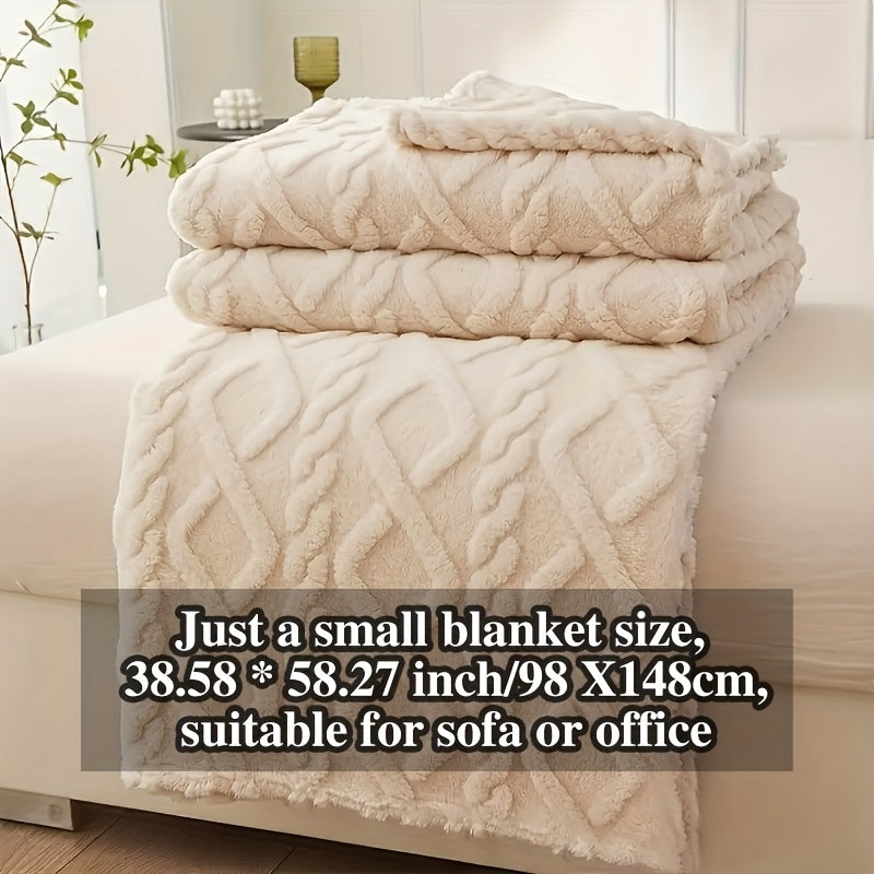 Cozy Blanket Cozy Lamb Fleece Blanket | 1pc | Lamb Fleece | Soft, Warm, 3D Design, Multifunctional, Hand Wash Only | Bed, Couch & Travel | All-Season | Natural Beige\u002FLight Brown