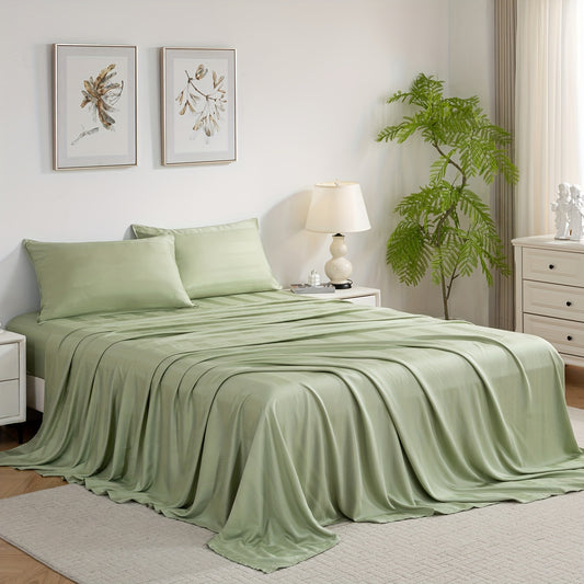 Sheet Set 3pcs\u002F4pcs, Striped Jacquard, 100% Viscose Derived From Bamboo, 16\