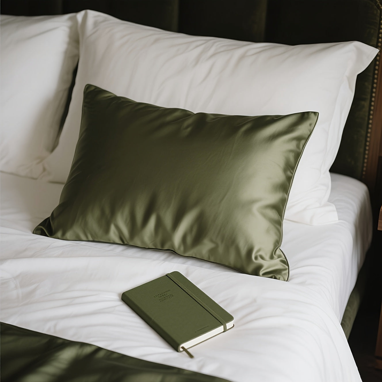 2pcs Solid Colored Color Mulberry Silk Pillowcases, Cool & Breathable, Sensitive Light Beige Friendly, Hair Protection & Light Beige-Friendly, Hygienic Sleep