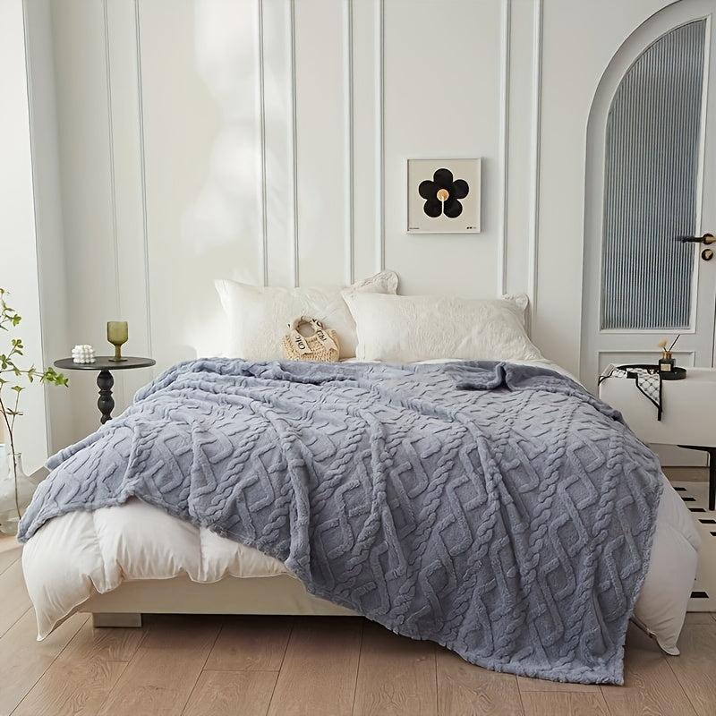 Cozy Blanket Cozy Lamb Fleece Blanket | 1pc | Lamb Fleece | Soft, Warm, 3D Design, Multifunctional, Hand Wash Only | Bed, Couch & Travel | All-Season | Natural Beige\u002FLight Brown