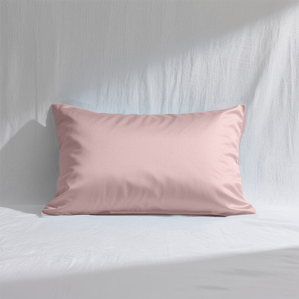 2pcs Solid Colored Color Mulberry Silk Pillowcases, Cool & Breathable, Sensitive Light Beige Friendly, Hair Protection & Light Beige-Friendly, Hygienic Sleep