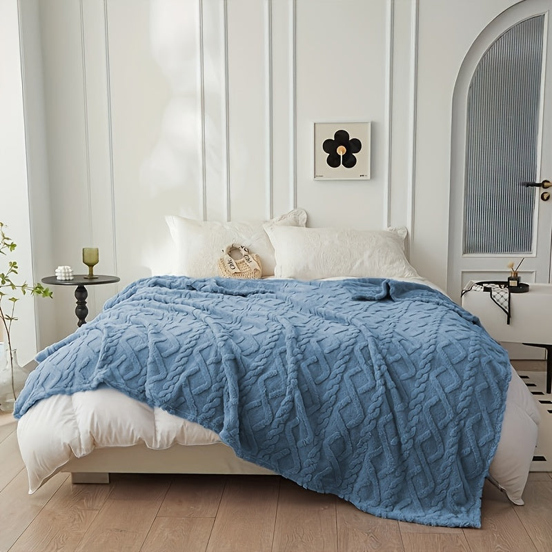 Cozy Blanket Cozy Lamb Fleece Blanket | 1pc | Lamb Fleece | Soft, Warm, 3D Design, Multifunctional, Hand Wash Only | Bed, Couch & Travel | All-Season | Natural Beige\u002FLight Brown