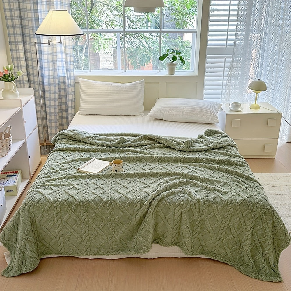 Cozy Blanket Cozy Lamb Fleece Blanket | 1pc | Lamb Fleece | Soft, Warm, 3D Design, Multifunctional, Hand Wash Only | Bed, Couch & Travel | All-Season | Natural Beige\u002FLight Brown