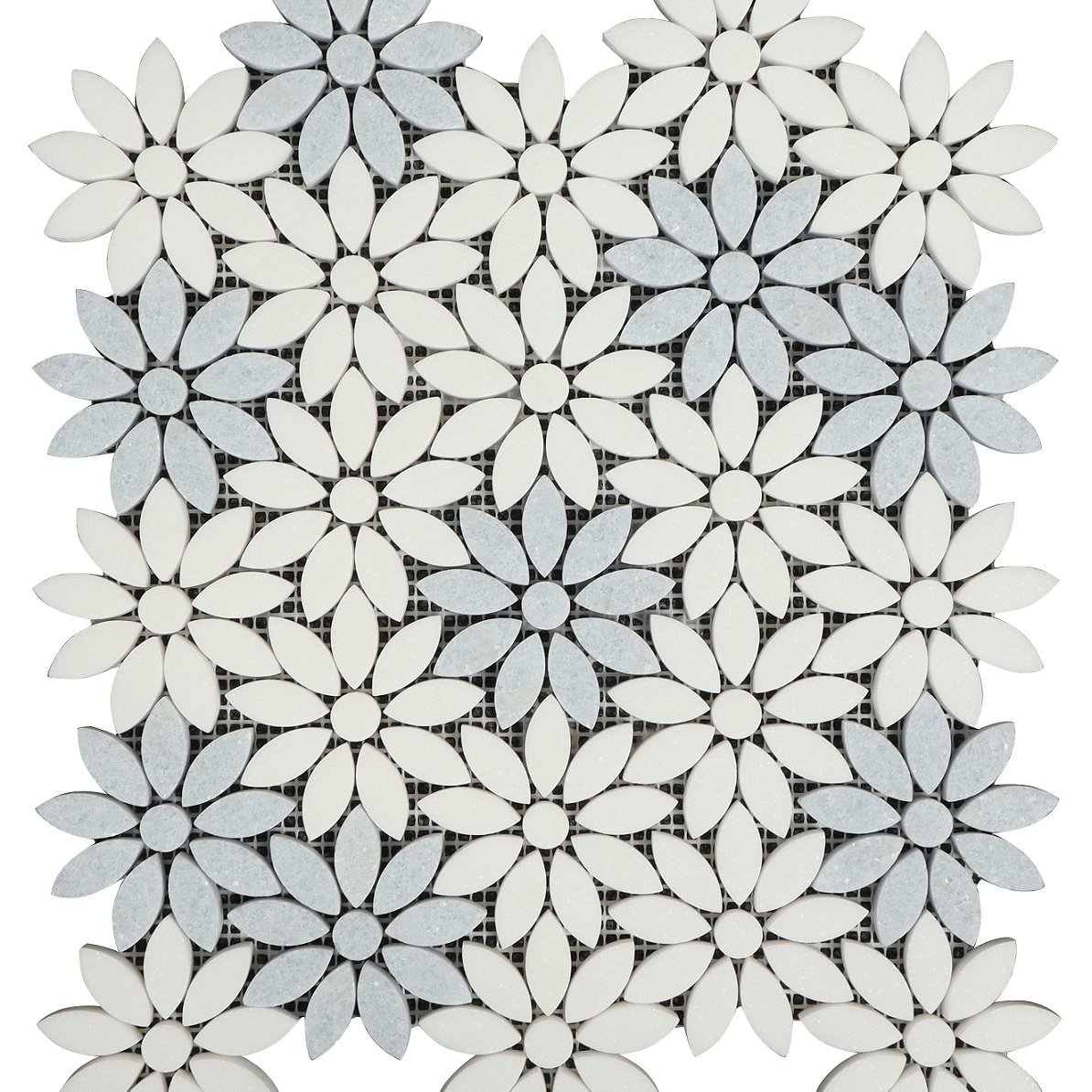 10-Pieces of Waterjet Daisy Marble Mosaic Wall Tile \u002F Floor Tile \u002F Kitchen Backsplash \u002F Bathroom Tile \u002F Shower Tile \u002F Marble Tile \u002F Home Decor (Set of 10)
