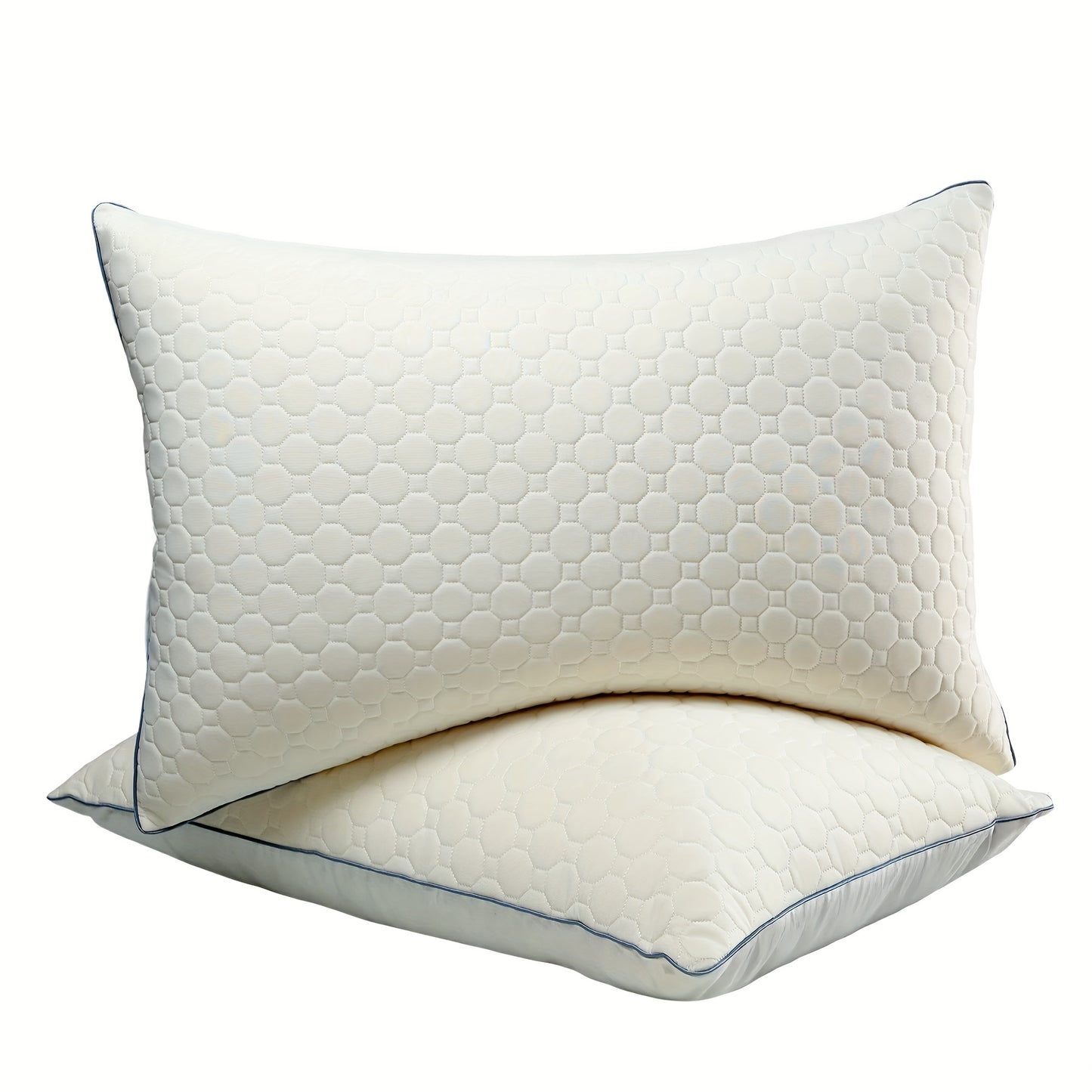 Latex Pillow - Medium Firm, Hexagonal Grid Design | Soft Against The Light Beige, Pressure-relieving | Suitable for Side, Back, And Stomach Sleepers | Provides Just The Right Amount Of Support And Is Easy to Clean - The Perfect Gift for Family And Friends