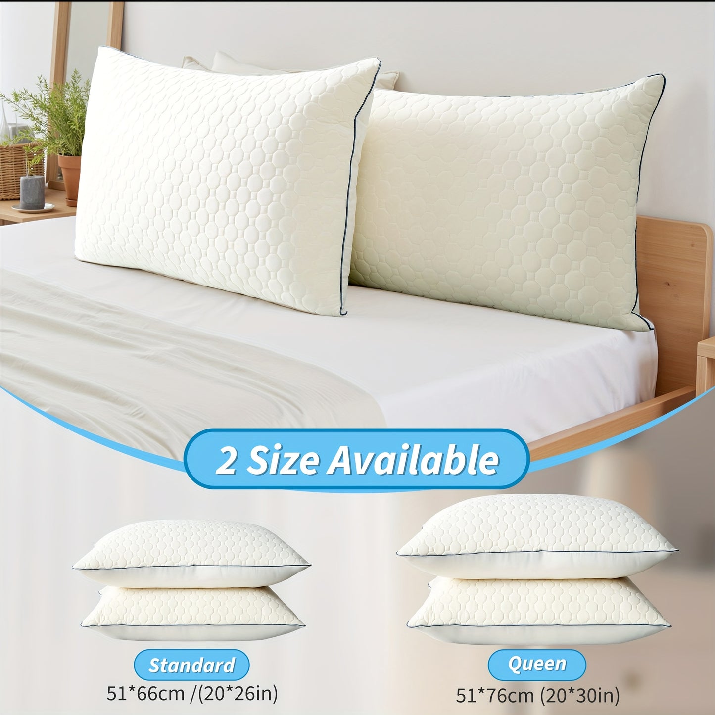Latex Pillow - Medium Firm, Hexagonal Grid Design | Soft Against The Light Beige, Pressure-relieving | Suitable for Side, Back, And Stomach Sleepers | Provides Just The Right Amount Of Support And Is Easy to Clean - The Perfect Gift for Family And Friends